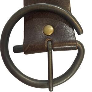 Gap Jeans-Y2K Tooled Leather Wide Belt, Letter "G" Logo Buckle